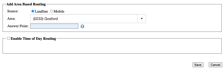 area based routing